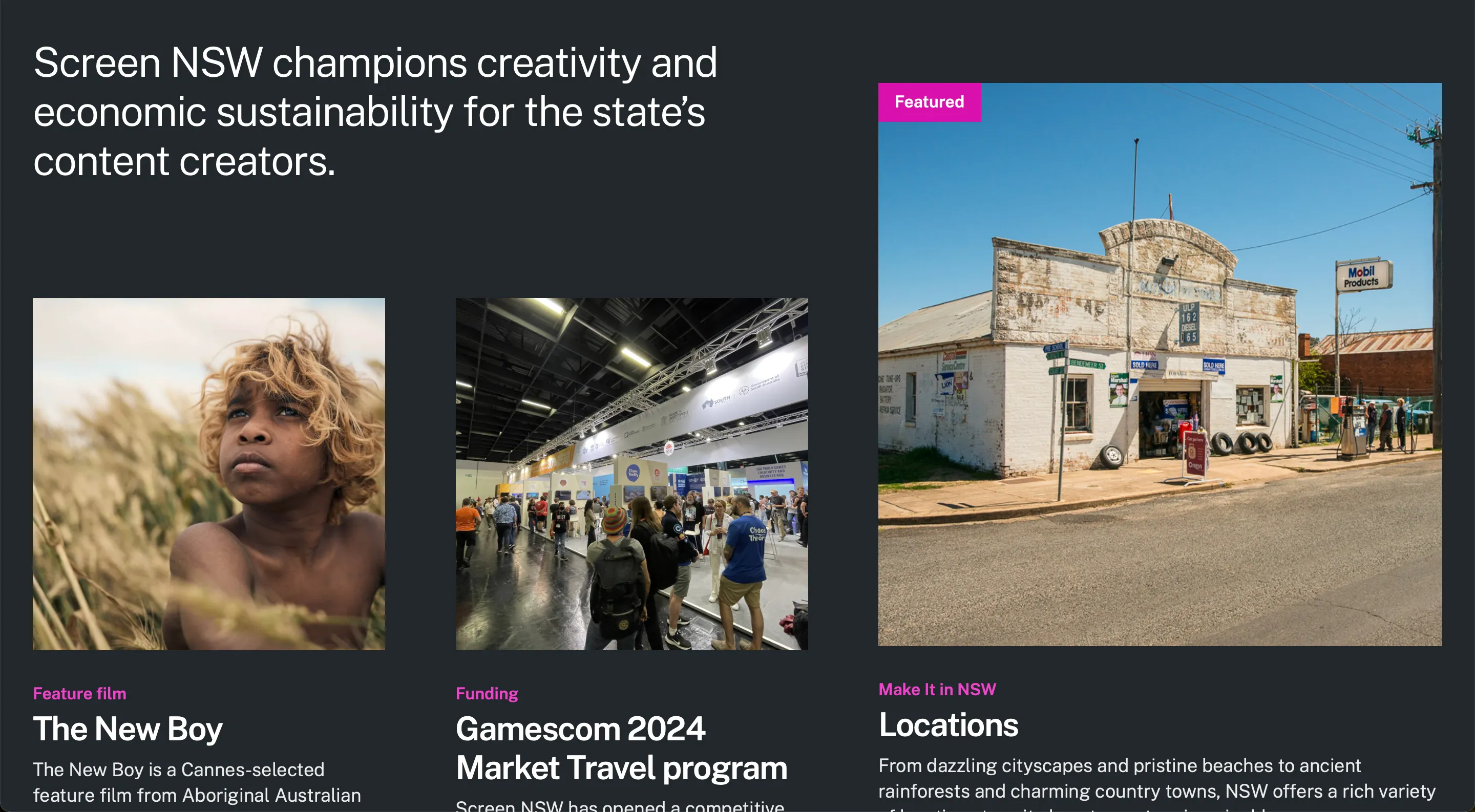 Feature section: Champions Creativity